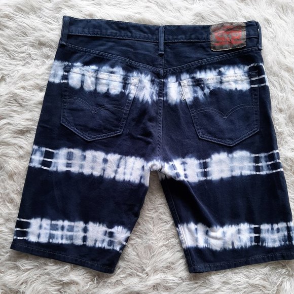 Levi's 508 Men's Navy Tie Dye Jean Shorts Size 36 - Picture 3 of 9